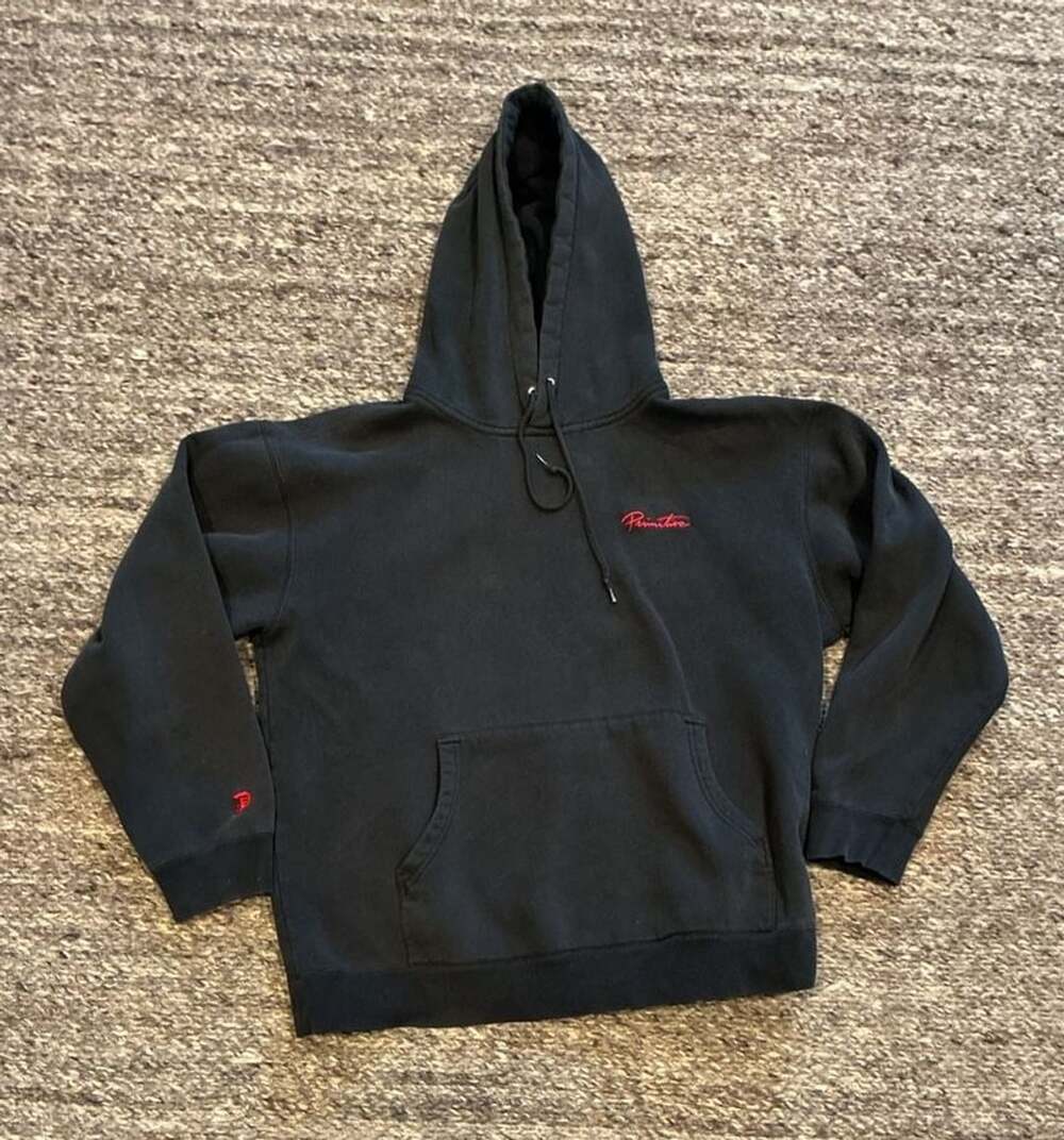 Primitive Script Logo Embroidered Pullover Hoodie